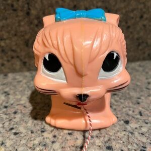 Vintage 1950s Slinky Kitty Cat With Blue Bow